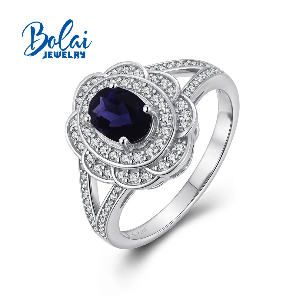 

Simple design Natural lolite Women's Ring 925 Sterling Silver Elegant gemstones exquisite Anniversary & Engagement gift