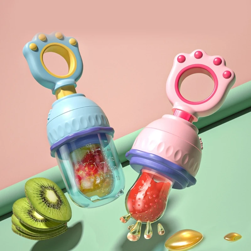 

Baby Food Feeding Spoon Juice Extractor Fruit Feeder Pacifier Baby Feeding Bottle Silicone Gum Fruit Vegetable Bite Eat Feeder