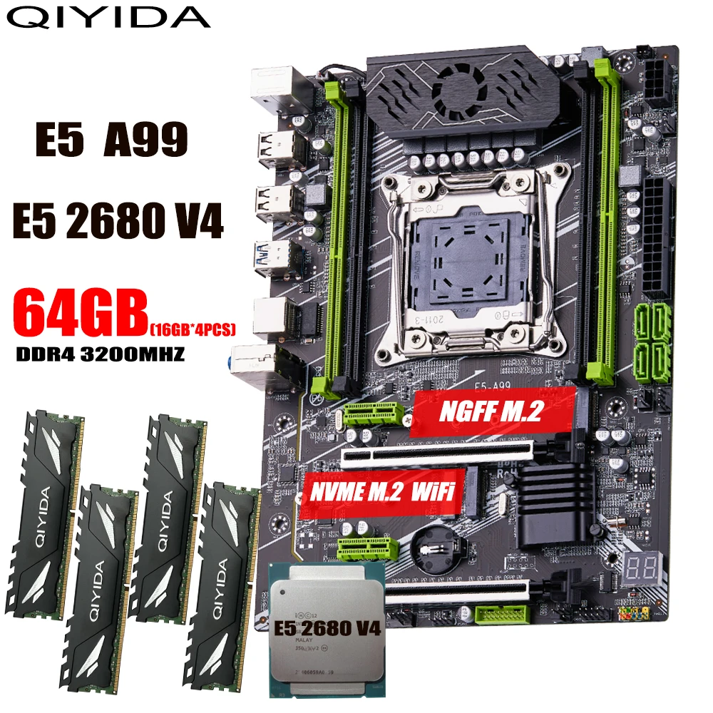 中華のやつ　Xeon E5-2680v4 x99？マザボセット QIYIDA X99 マザーボードセット LGA2011-3 xeon E5 2680 V4 キット 4