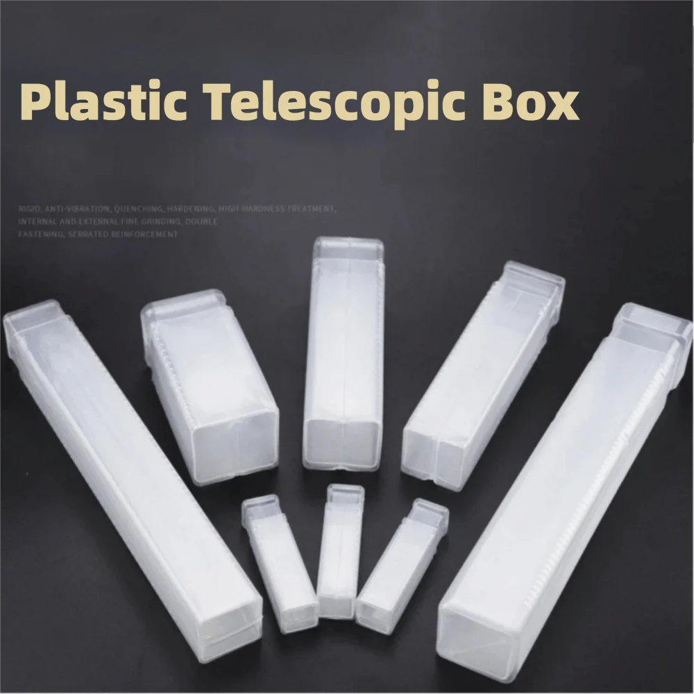 5pcs New Square Drill Bit Packaging Boxes Telescopic Transparent Packaging Box Plastic Storage Boxes Accessories Storage