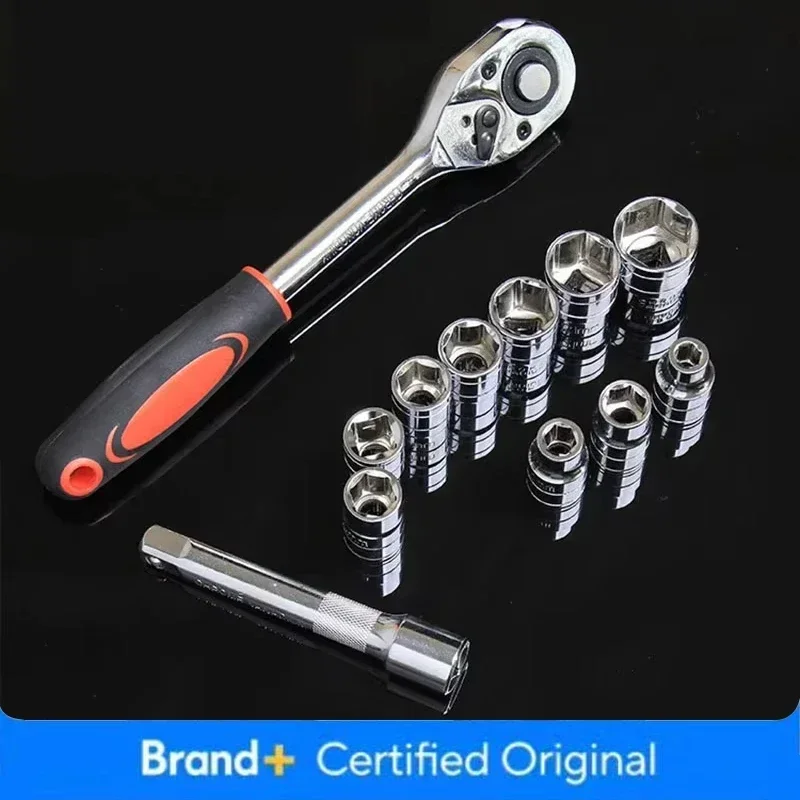 1/4'' 3/8'' 1/2'' Socket Wrench Set Extension Rod Multi-function Ratchet Spanner Set Car Motorcycle Repair Hand Tool Set
