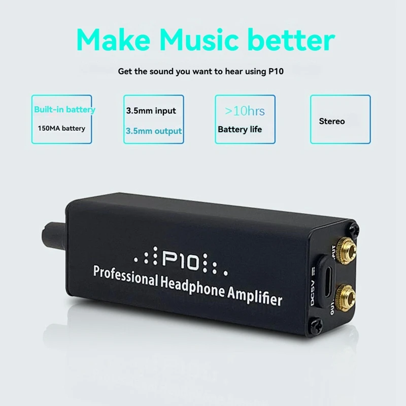 A39Q-P10 Small Headphone Amplifiers With 3.5Mm Output/Input Stereo Headphone Amplifier