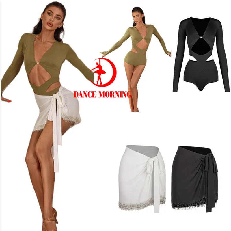 

Latin Dance Dress latin dress skirt salsa samba Rumba ChaCha latin top leotard green white blac latin dresses woman zym 24071