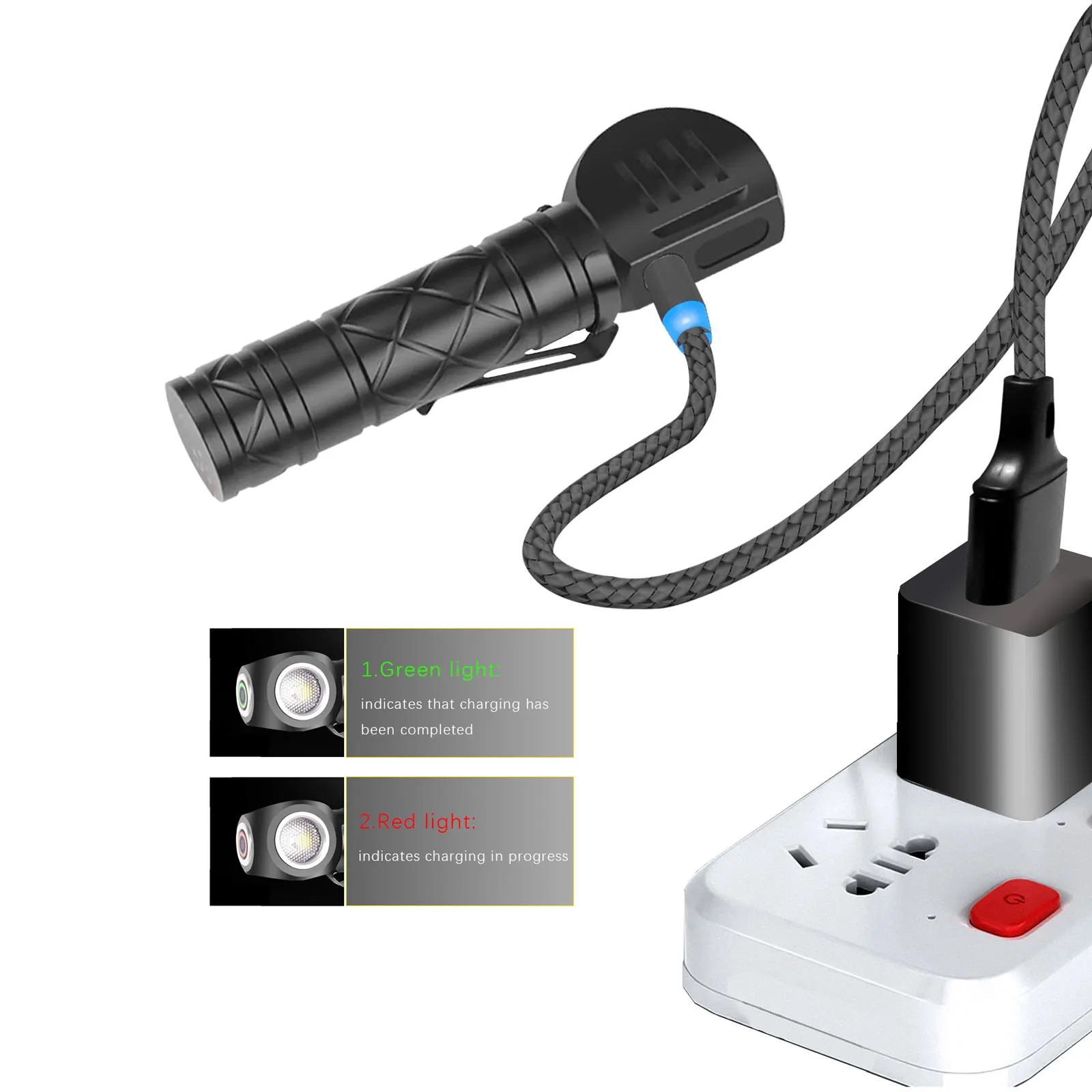 LED Headlamp Magnetic Tail work Light Pen Clip Torch Headlight 18650 Head Flash Lamp Outdoor Lighting Riding Fishing Hunting