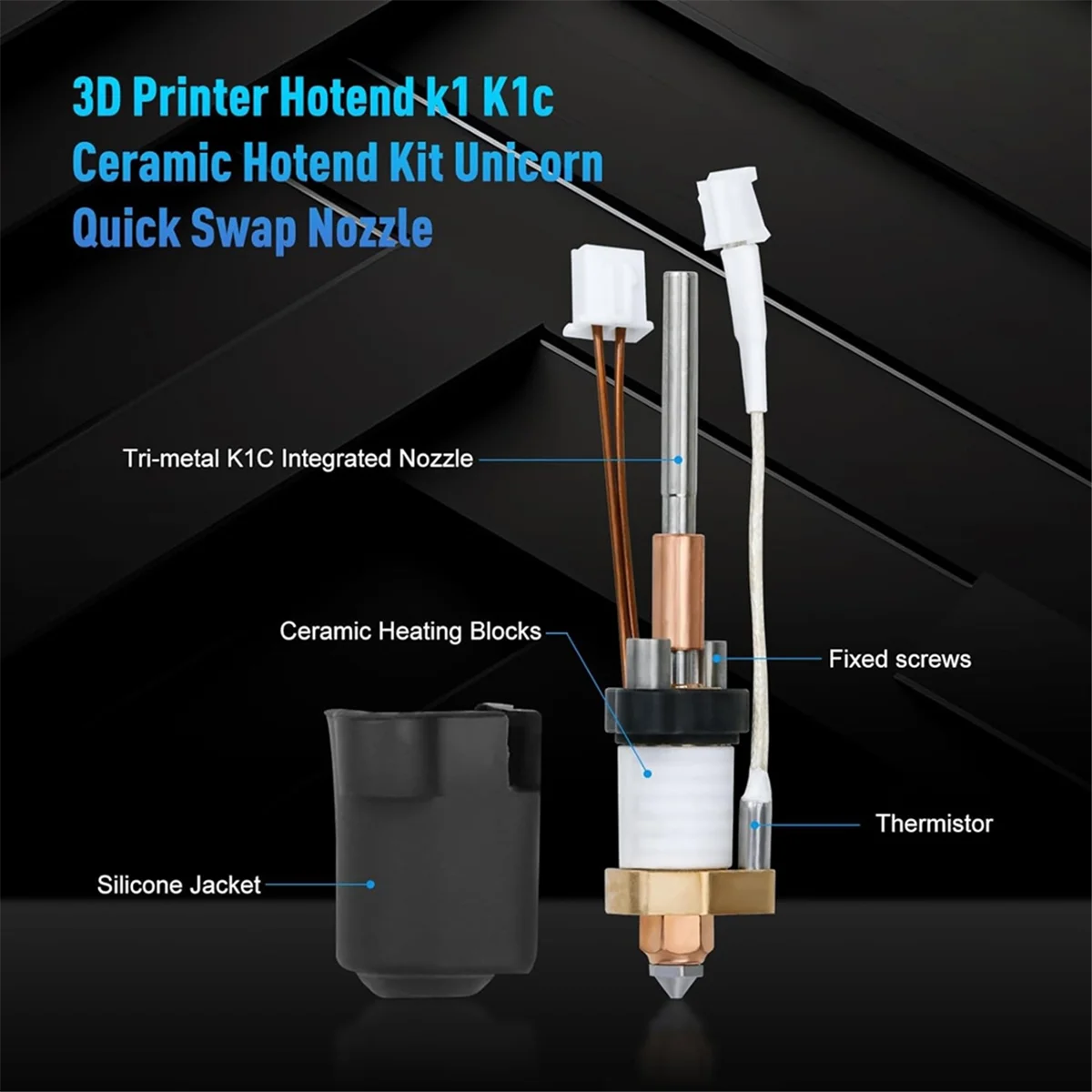 3D Printer Hotend K1 K1c Ceramic Hotend Kit Unicorn Quick Swap Nozzle for K1 Max K1C 3D PrinterJAS