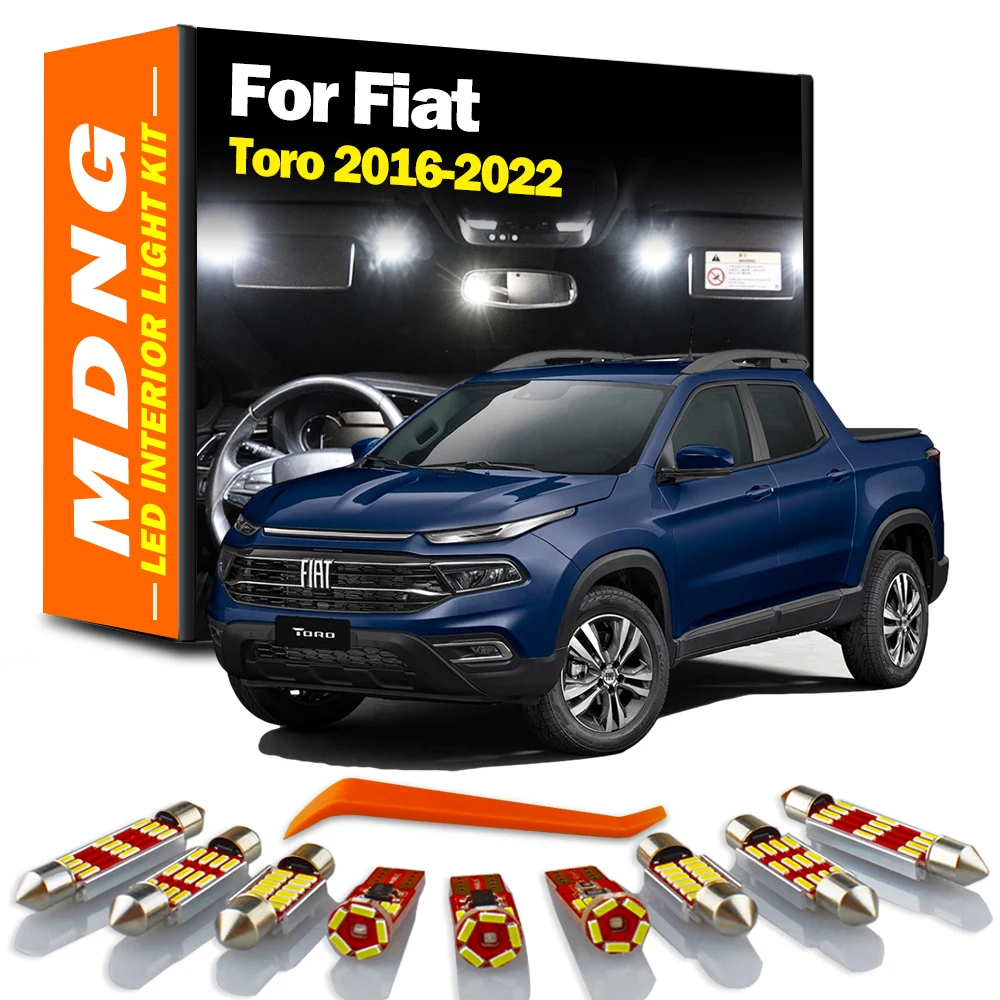 MDNG 6Pcs Canbus No Error For Fiat Toro 2016 2017 2018 2019 2020 2021 2022 Car Bulbs LED Interior Map Dome Light Lamp Kit