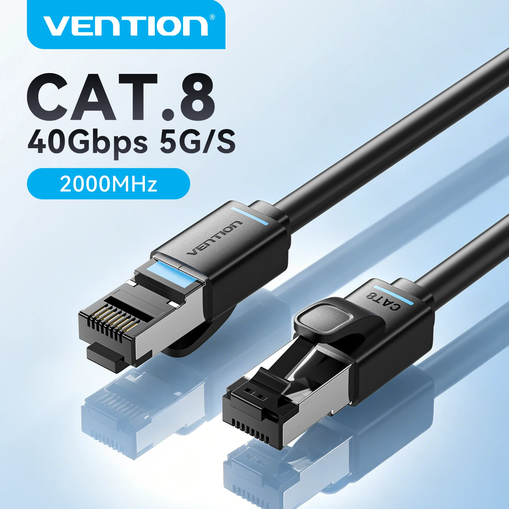 Vention CAT8 Ethernet Cable High Speed SFTP 40Gbps 2000MHz RJ45 Shielded Indoor for Router PC PS5 Modem Xbox Network Lan Cord