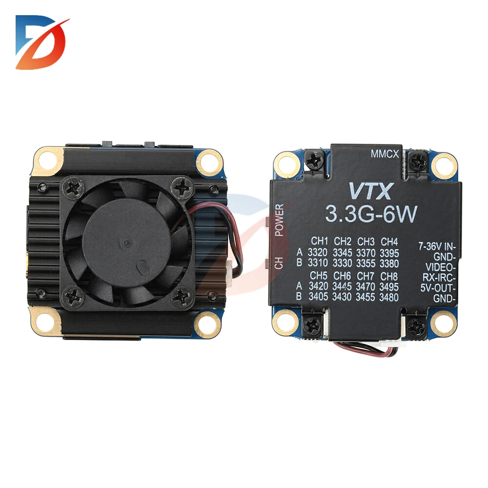 VTX 3.3GHz 4W 6W VRX Analog Video Transmission Module FPV Wireless Audio and Video Transmitter 16CH for FPV for RC Racing Drone