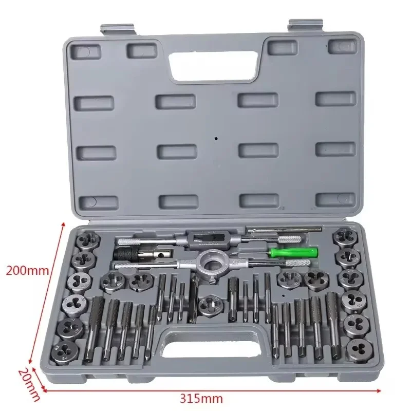 40Pcs Metric Hand Tap and Die Set Male Threading Tools Thread Plugs Drill Bit Tap Wrench Holder Hand Tools Kit for Metalworking