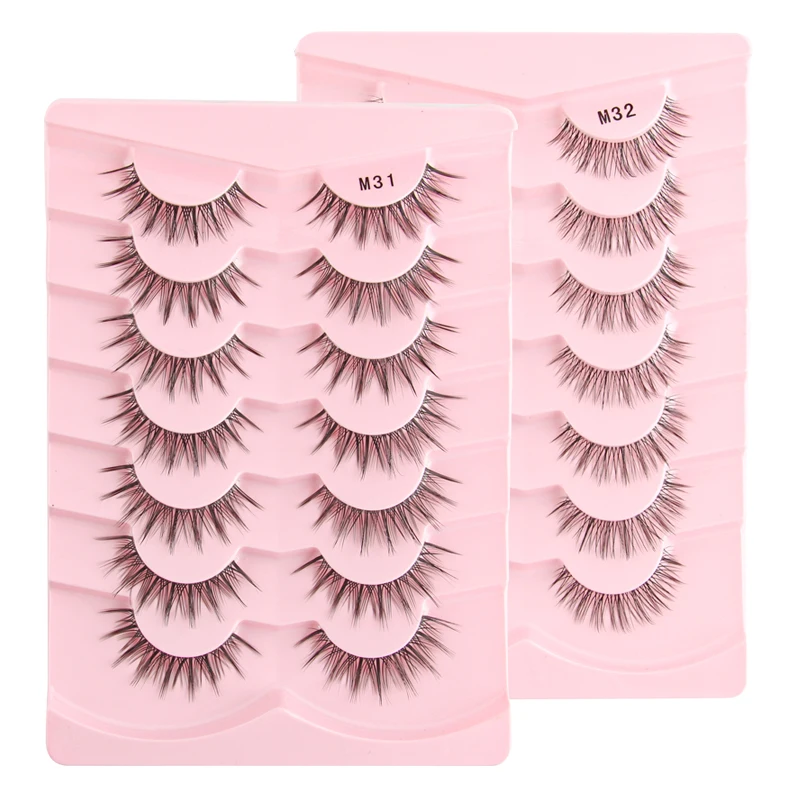 まつげ 5/7 ペア猫のまつげクリアバンド偽まつげ手作り目細長いナチュラルルックまつげエクステンションメイク