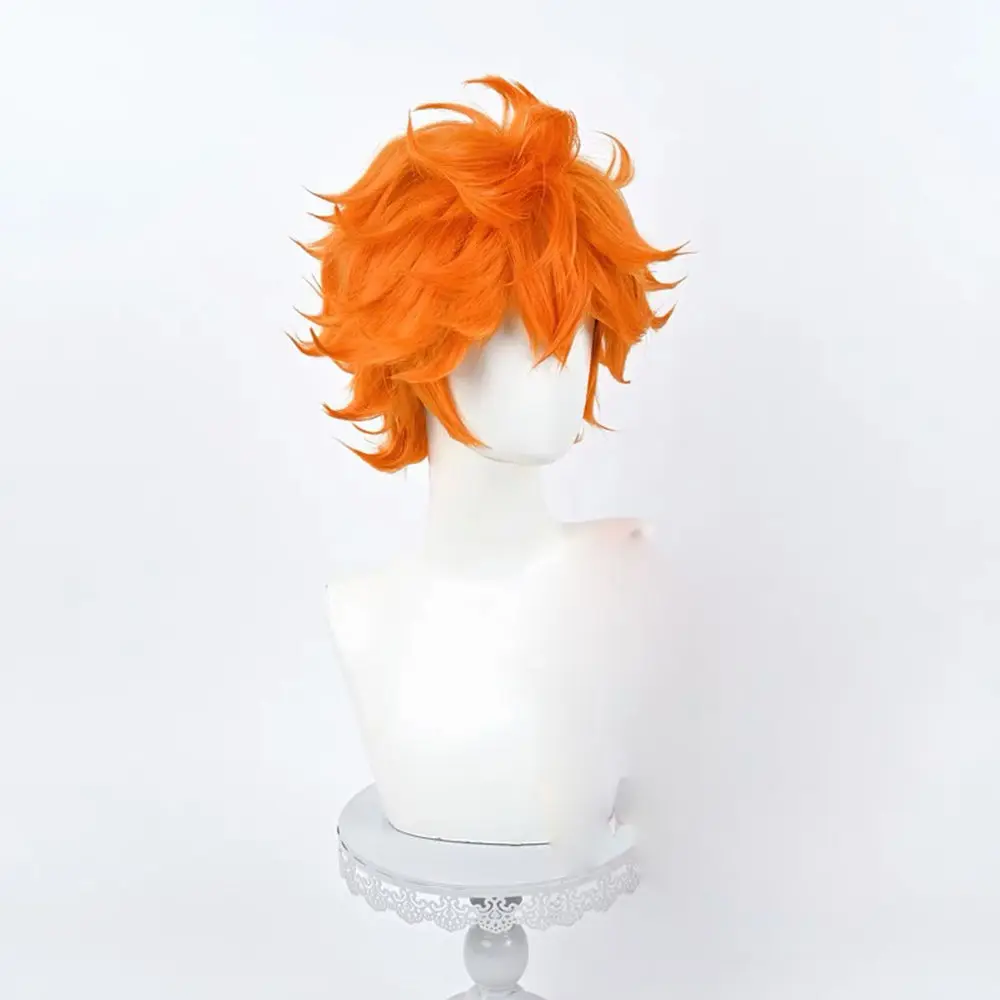 Perruque de cosplay Hinata Shoyo pour garçons de volley-ball, cheveux courts avec un rabat, soie haute température
