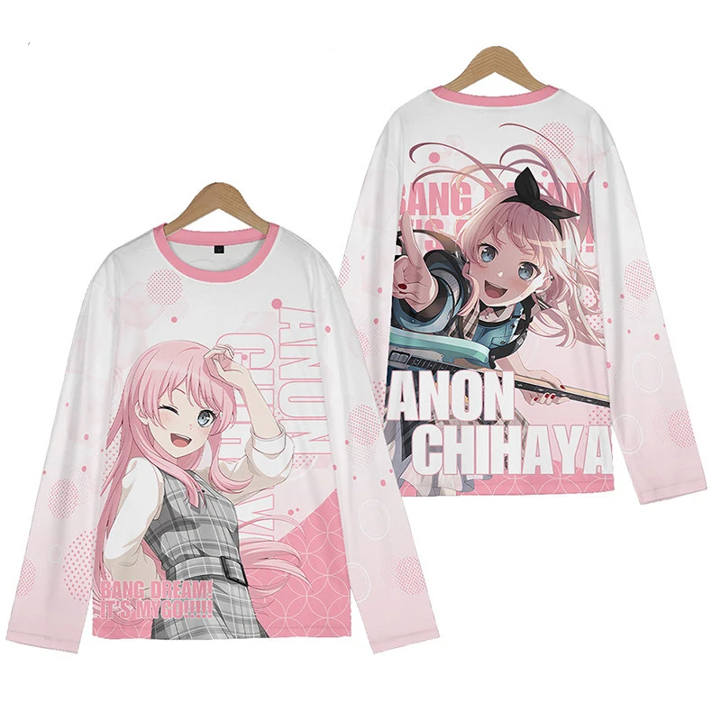 Popular Bang Dream Girls Band It's MyGO 3D T-shirt Fashion Unisex Cosplay t shirts Harajuku Long Sleeve Y2k Tops Summer Clothing
