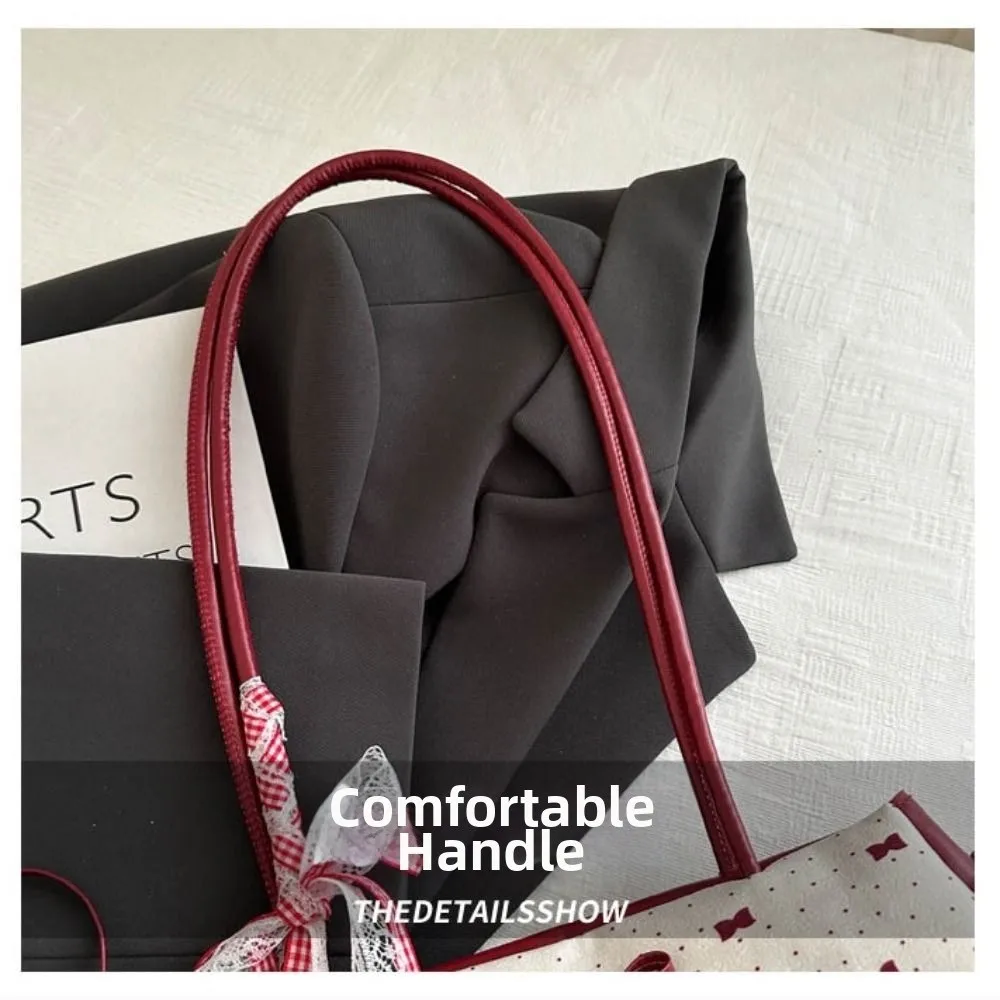 Elegante Damenhandtasche mit koreanischer Schleifendekoration, Nischenstil, PU-Material, quadratische Tasche, Reißverschluss, Unterarmtasche, für den Alltag. – Detail 2