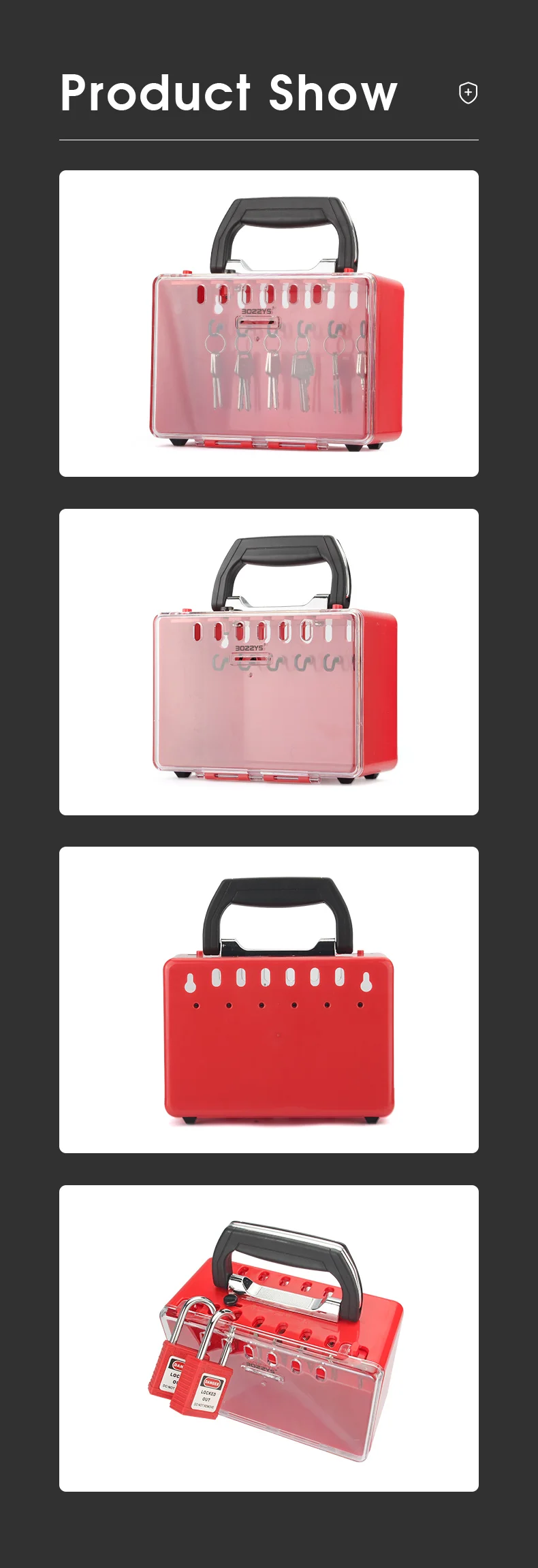 Bozzys Pro table Mehrzweck-Verriegelung sbox für Slimview-Sicherheits gruppen mit transparenter staub dichter Abdeckung für industrielle Lockout-Tagout – Detail 9