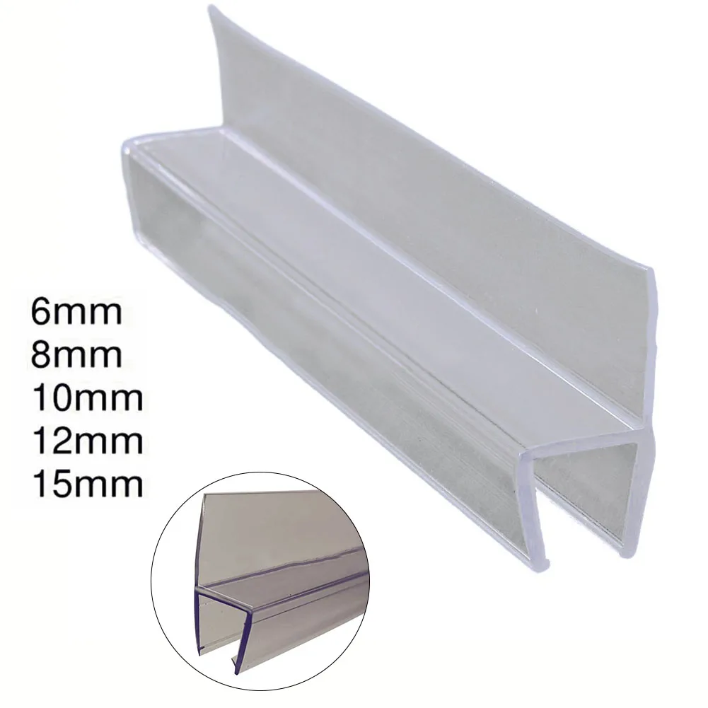 2pcs 50cm Wet And Dry Shower Seal 6/8/10/12/15mm Transparent Water Barrier Rubber Strip Bath Shower Strip Door Seal Replacement