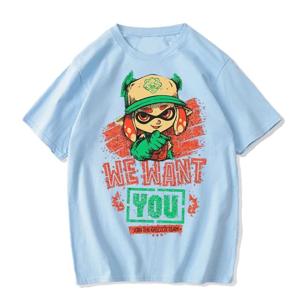 Splatoon Cotton High Quality EU Size t-shirts harajuku streetwear funny men tshirt streetwear Japanese manga male clothes