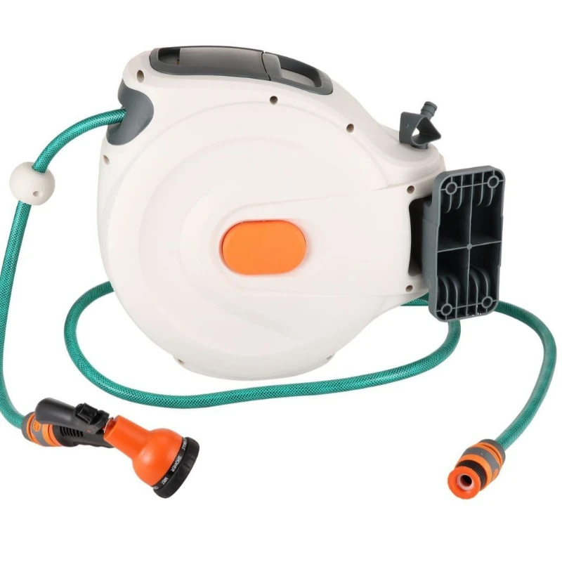 

Automatic telescopic pipe reel, PVC covered yarn, garden water pipe storage for housekeepers, gardening water pipe