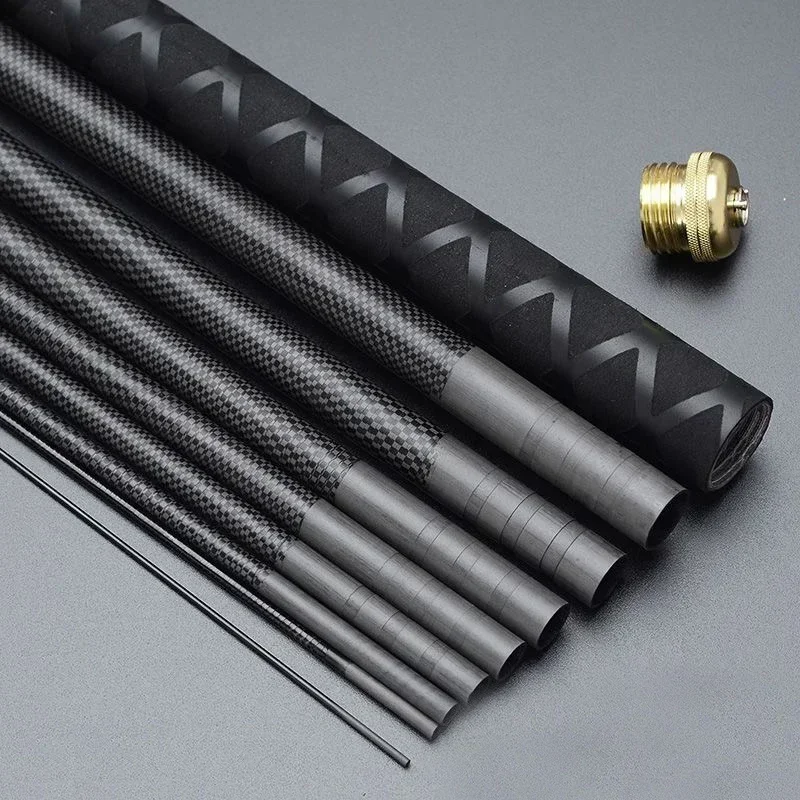 تلسكوبي تيار قضيب 4.5 متر/5.4 متر/6.3 متر/7.2 متر/8 متر/9 متر/10 متر خزان الكربون بركة الصيد رود إطارات دراجة تسلق الجبال الصلب الألياف اليد قصبة صيد خشبية