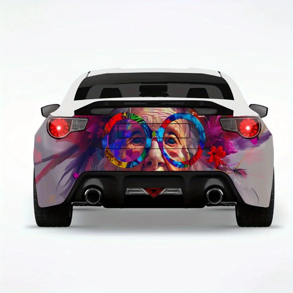 

Красочная стильная наклейка для старшего автомобиля, виниловая наклейка на заднюю часть автомобиля, водонепроницаемые самоклеящиеся виниловые наклейки для хвоста автомобиля и бампека