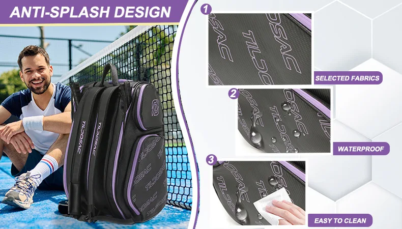 مخصص قسط OEM / ODM Padel مضرب حقيبة الظهر Pickleball شاطئ تنس الرياضة حقيبة سفر كبيرة المعدات #6