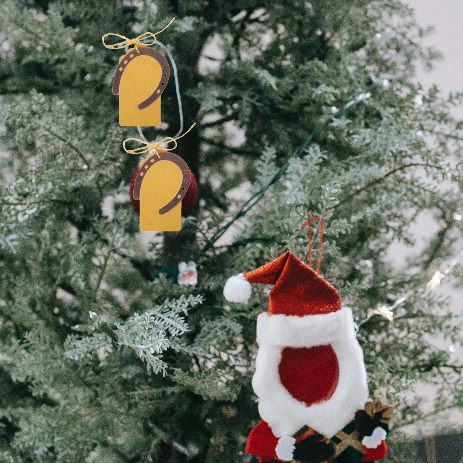 

6Pcs Metal Horseshoe Ornaments Cast Iron Rustic Hanging Decor Christmas Tree Charms Lucky Home Wall Decorations