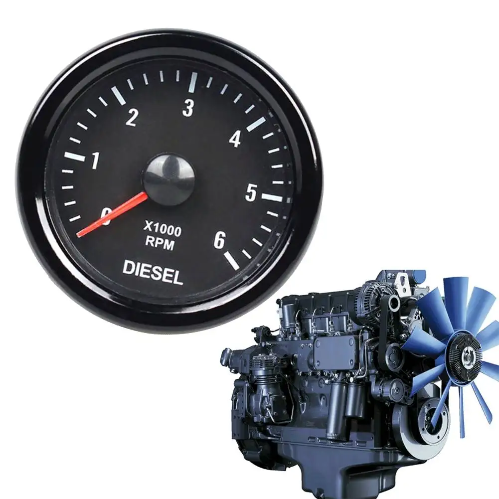 

Engine Performance Monitor RPM Dashboard Meter Accurate Engine RPM Measurement Diesel Engine RPM Gauge Installation Tool Black