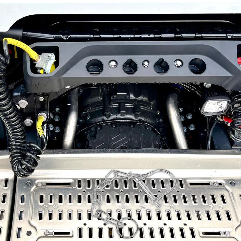 

2Pcs Trailer Connector Lock Pins Galvanized Safety Pins Prevent Detachment Secure Trailer Ball Cover Heavy Duty Hitch Pin