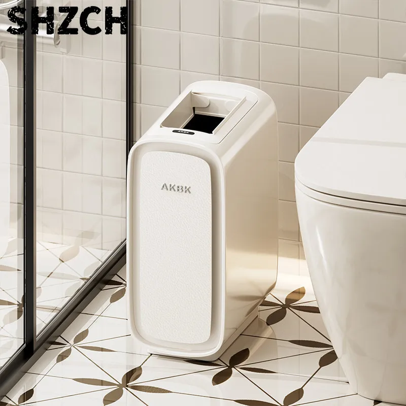 New Smart Trash Can,Automatic Sensor Switch Rubbish Bin with Lid,Waterproof Waste Box for Bathroom,Electric Toilet Storager
