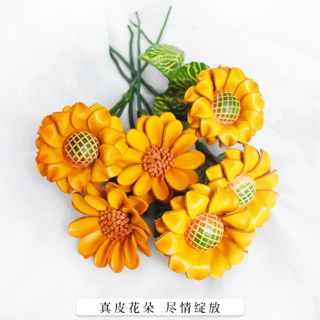 

Genuine leather non-withering flowers Nordic ins home decoration cowhide ornaments holiday greenhouses new home gifts atmosphere