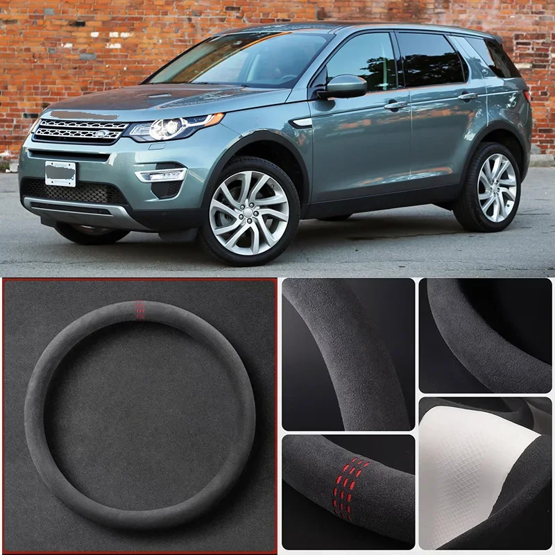 

Alcantara Anti-Slip Black Suede Leather Car Universal Steering Wheel Cover For Land Rover Discovery Car Accessories