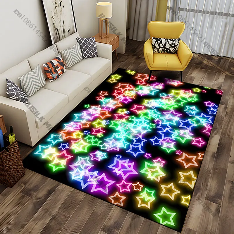 Colorful glowing stars abstraction carpet Yoga living room room decor children's crawling mat doormat area rug games mat