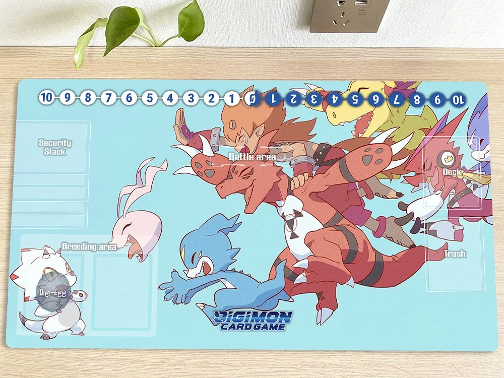 

Digimon Duel Playmat DTCG CCG Коврик Gammamon Veemon Коллекционный коврик для карточных игр Настольный игровой коврик для мыши Коврик для мыши 60x35 см
