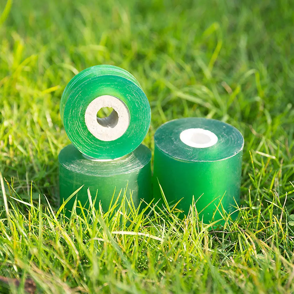 2 Roll Colored Pe Grafting Tape Waterproof Stretchable Self-Adhesive Static Film for Pecans Walnuts Citrus Stone Fruits Tree