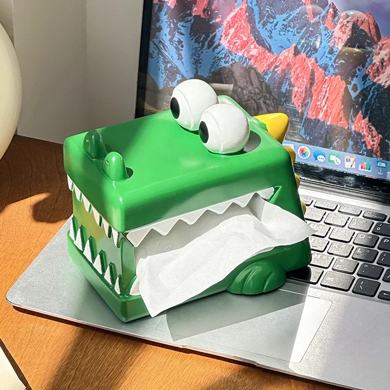 Cute Crocodile Tissue Box Home Living Room RESIN Napkin Holder Table Paper Hoder Paper Storage Rack for Kitchen Bedroom