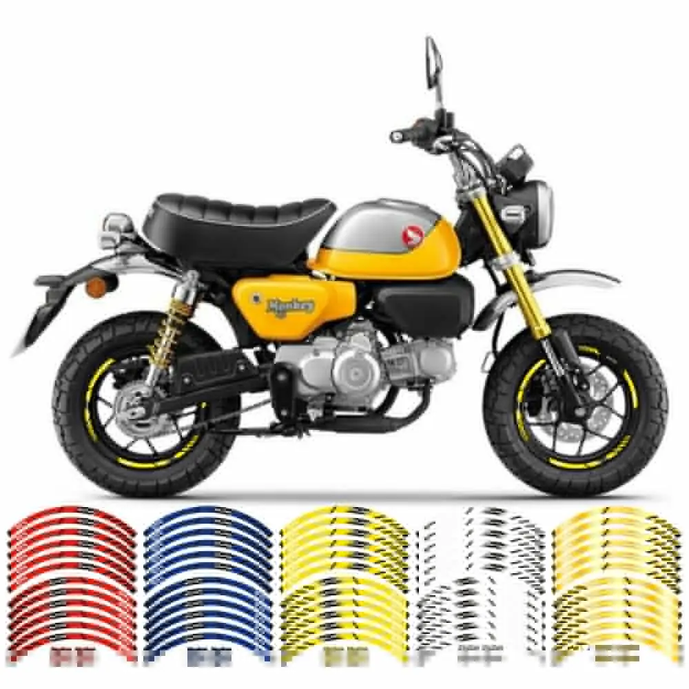 For Honda Monkey 125  Z125 M ABS 2019 2020 2021 2022 2023 2024 Accessories Stickers Wheel Hub Decals Rim Reflective Stripe Set