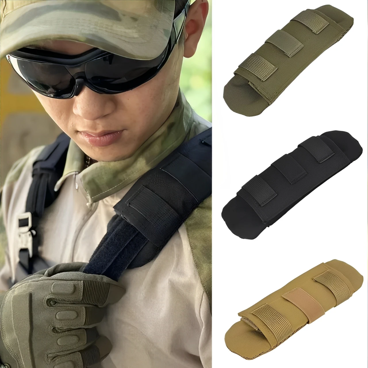 Tactical Molle Nylon Mesh Protective Shoulder Pad Vest Comfortable Shoulder Strap Pad Suitable for FCPC/JPC Backpack Accessories