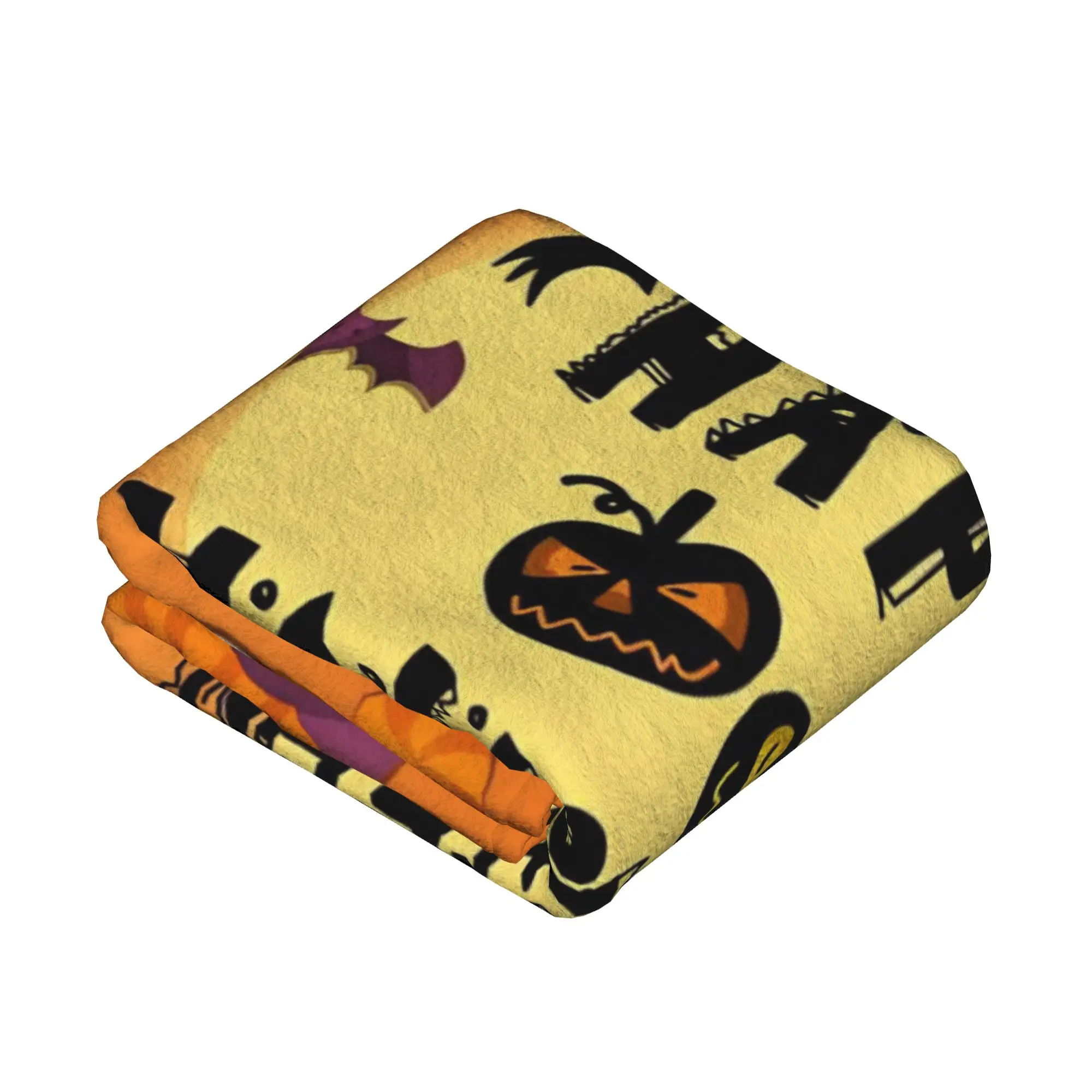 Happy Halloween Blanket Cover Flannel Cute Pumpkin Cross Soft Throw Blankets for Bedding Couch Bed Rug