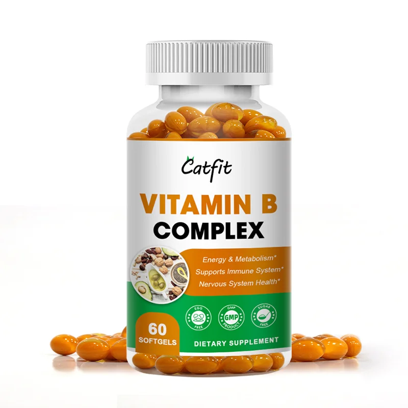 

Catfit Compound Vitamin B Capsule VB B1 B2 B3 B5 B6 B7 B9 B12 Resveratrol Relieve Stress&Immune System Support Beauty Health