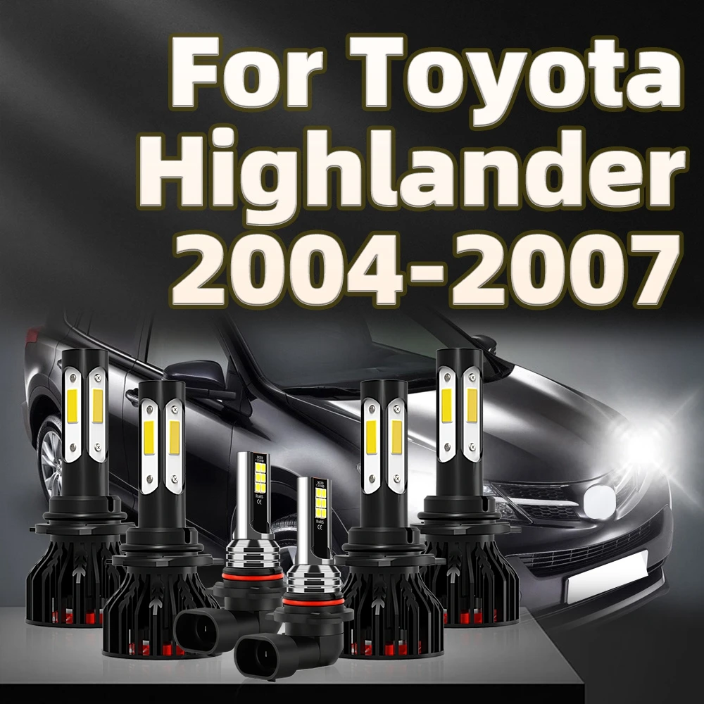 

6pcs 130W 30000LM LED 9005 9006 Car Light Headlight Turbo Fog Lamp 6000K For Toyota Highlander 2004 2005 2006 2007