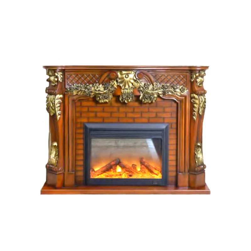 1.8m European Fireplace Solid Wood Retro American Home Villa Living Room Simulation Flame Decorative Cabinet Heater Insert