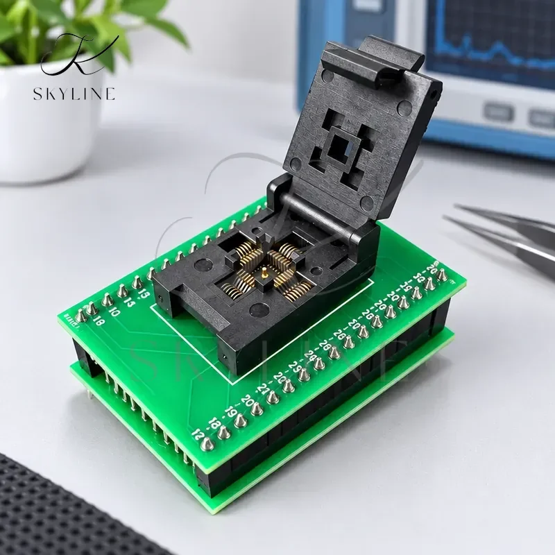 Qfn32 Qfn5x5 32l 0.5 Programming Socket With Burn In Test Socket And Dip32 Adapter