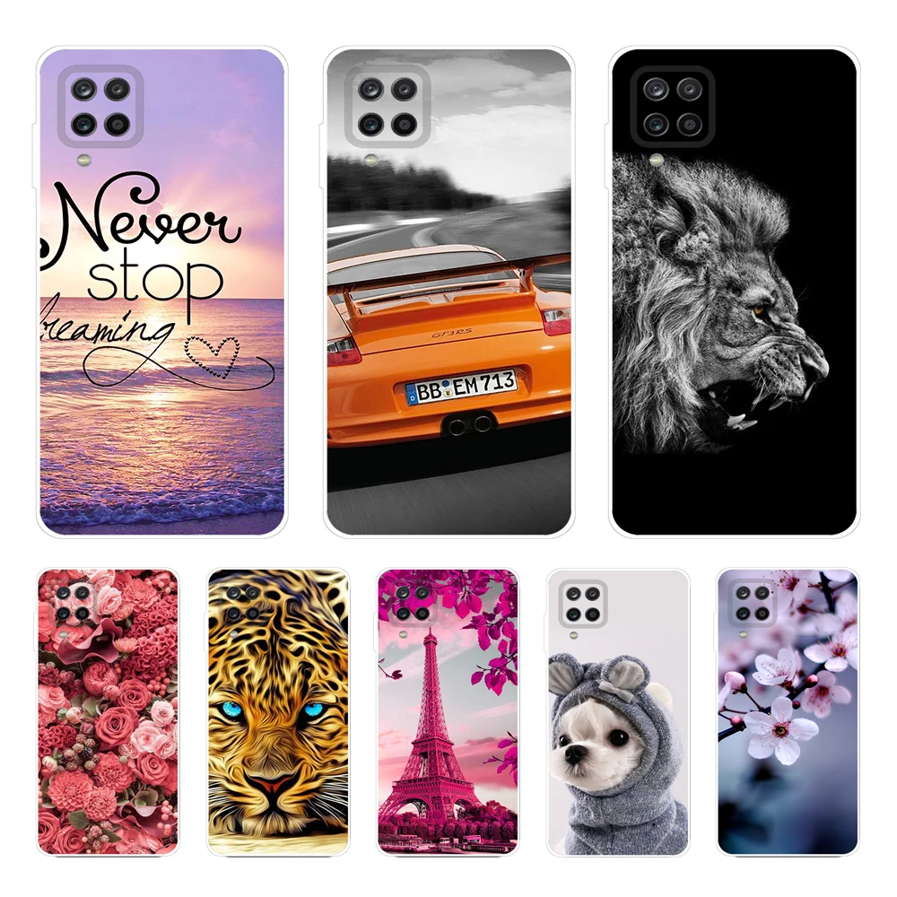 For Samsung Galaxy A12 Case A 12 Flower Cover Back Fundas Bumper For Samsung A12 SM-A125F Phone Cases