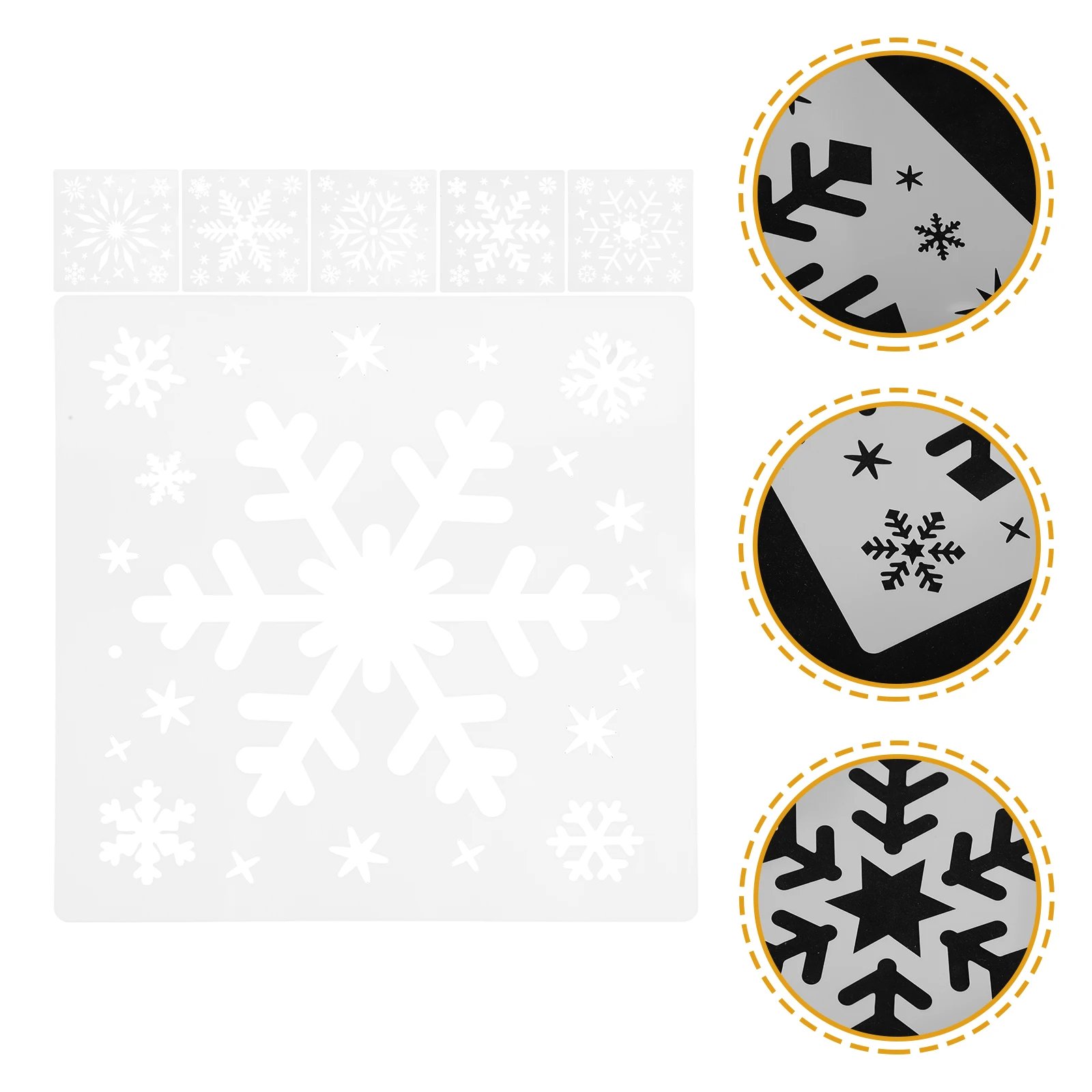 

6 Pcs Snowflake Template Drawing Stencil Delicate Painting Stencils Plastic for Spraying Templates Crafts Reusable