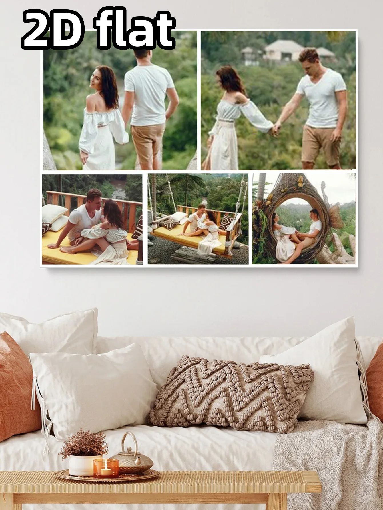 قطعة واحدة من لوحات الحائط المخصصة - صور وكلمات متعددة مخصصة، 20*30، لا تُنسى، DIY، هدايا مثالية للذكرى السنوية والاستخدام اليومي