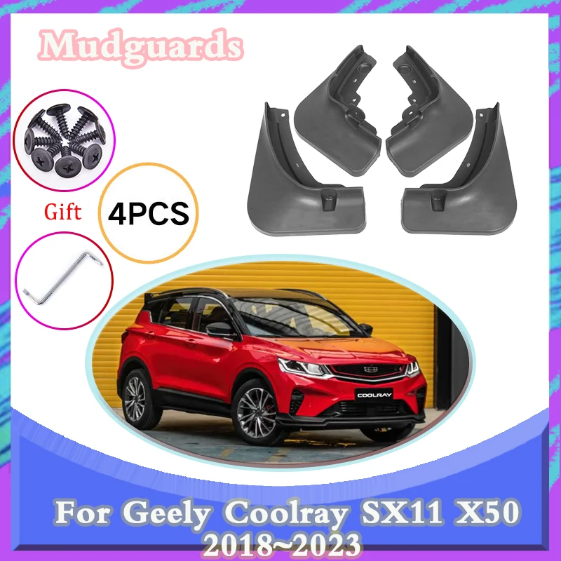 

Передние и задние колеса для Geely Coolray SX11 Proton X50 2018 ~ 2023, брызговики, брызговики, накладки на передние крылья, аксессуары