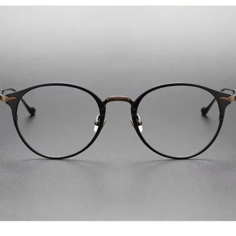 New Model Retro Titanium Alloy Optical Eyeglass High-quality Round Lightweight Eyeglass Frame Suitable for Both Men and Women