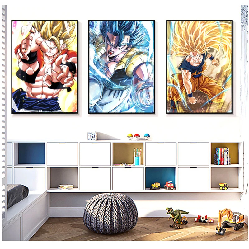 Japanese Anime Cartoon Canvas Painting Dragon Ball Super Saiya Goku Poster Print Mural Picture Wall Art Home Decor Gifts Cuadros