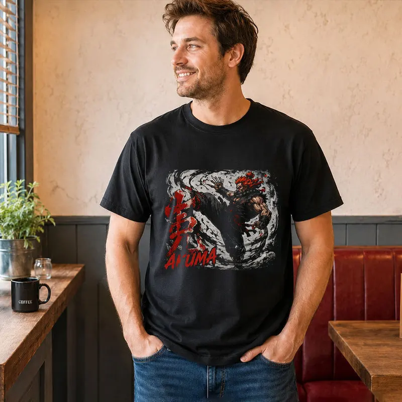 Akuma Street Fighter T shitr Cool Anime Gamer Gift 0813 Retro Arcade Fighting Game Tee Hadouken World Warriors Unisex Top S-6XL