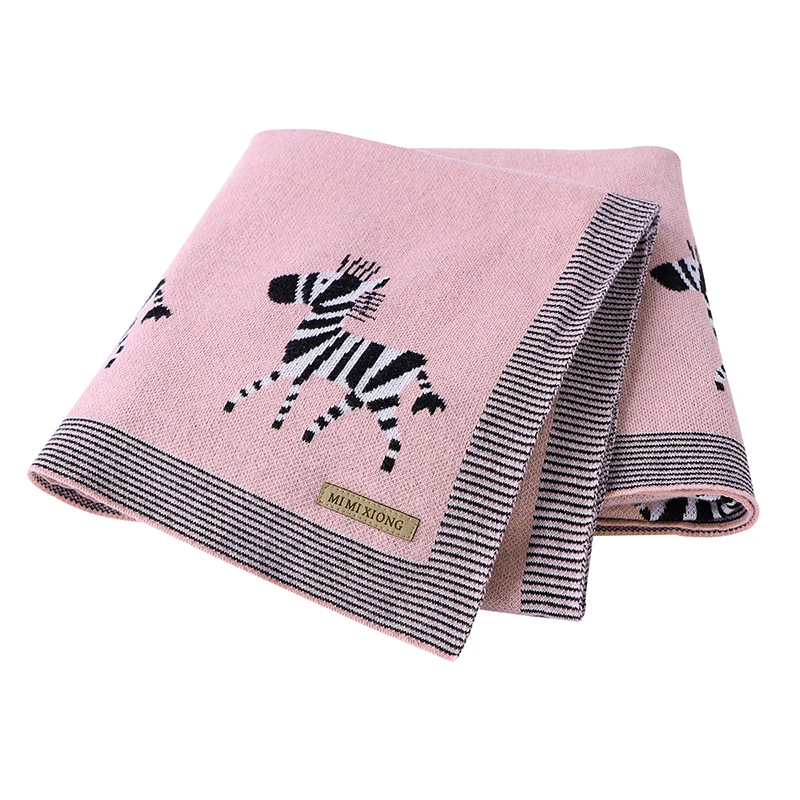 Babydecken Neugeborenen Cartoon Swaddle Wrap Monatliche Decken 100% Baumwolle Gestrickte Kleinkind Kleinkind Outdoor Spielen Clip Matten 100*80 cm