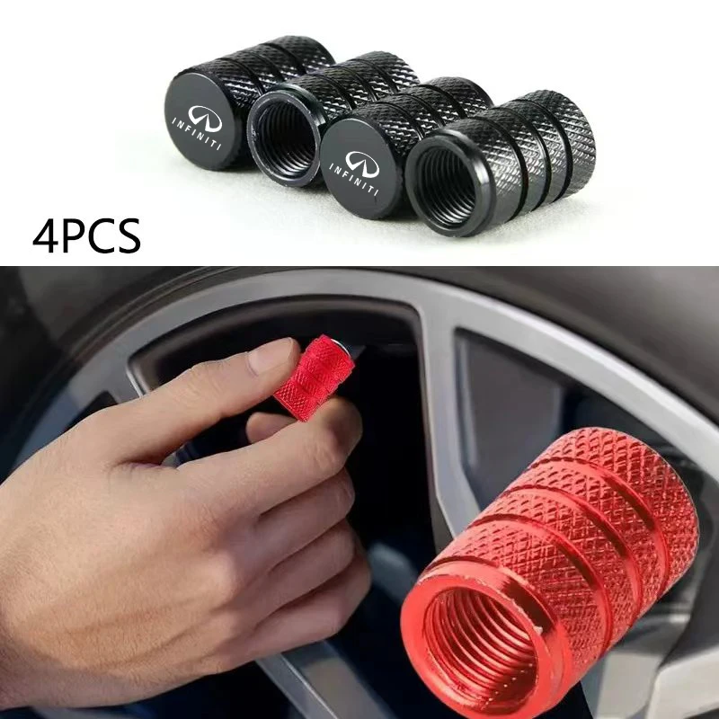 Car Wheel Tire Valve Caps Tyre Stem Covers Airdust Waterproof For Infiniti Q50 Q30 FX35 G37 G35 Q70 QX70 Q60 QX50 QX60 QX80